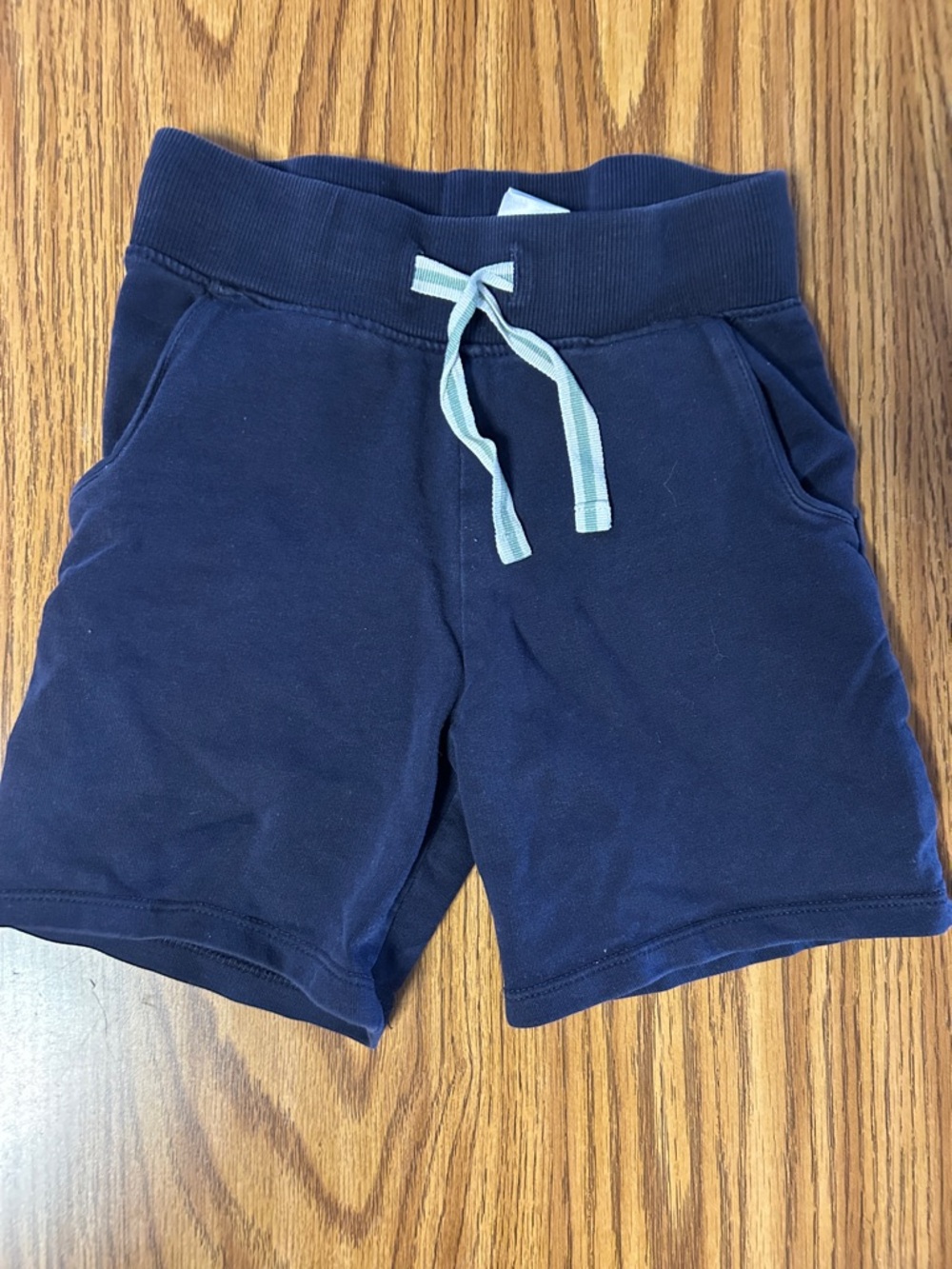 Kids Navy Blue Cotton Drawstring Shorts